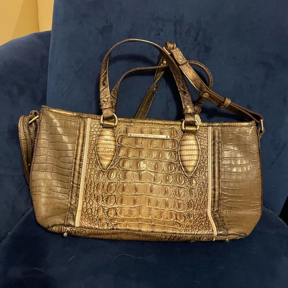 Brahmin Tan Crocodile-Embossed Shoulder Bag - Picture 2 of 7